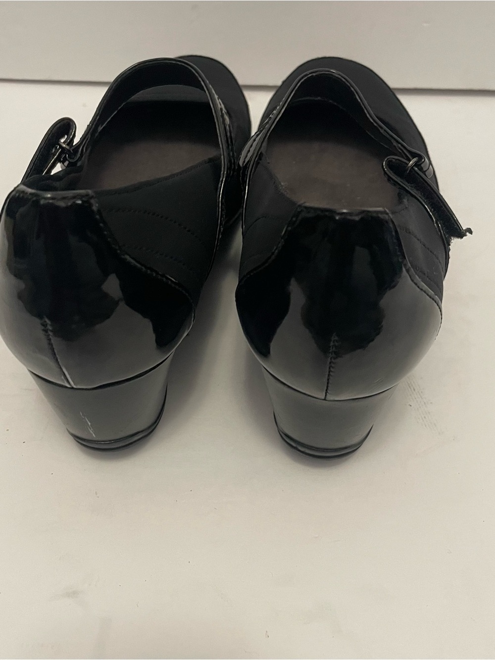 Clarks Bendables Black Mary Jane Wedge Sandals Size 11 - Picture 5 of 8